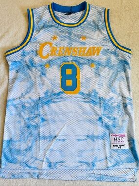 Kobe Bryant #8 Crenshaw Blue Marble HeadGear Classics Size XL NBA Jersey